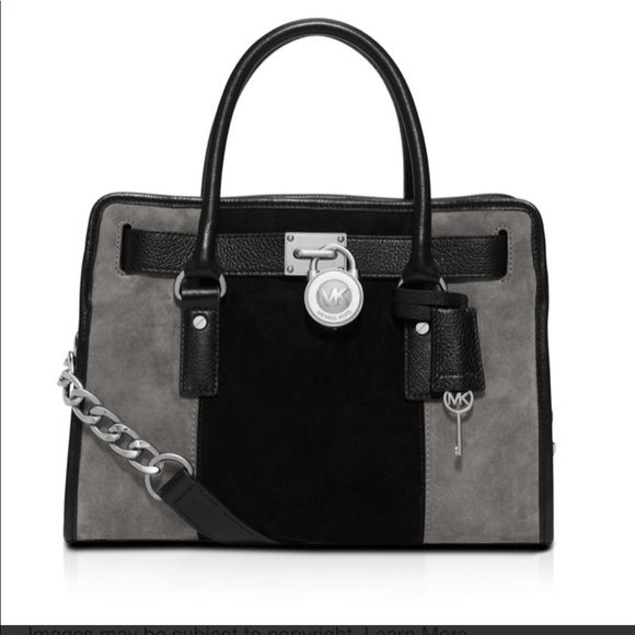 Michael Kors Handbags - Michael Kors Hamilton Center Stripe Suede Satchel